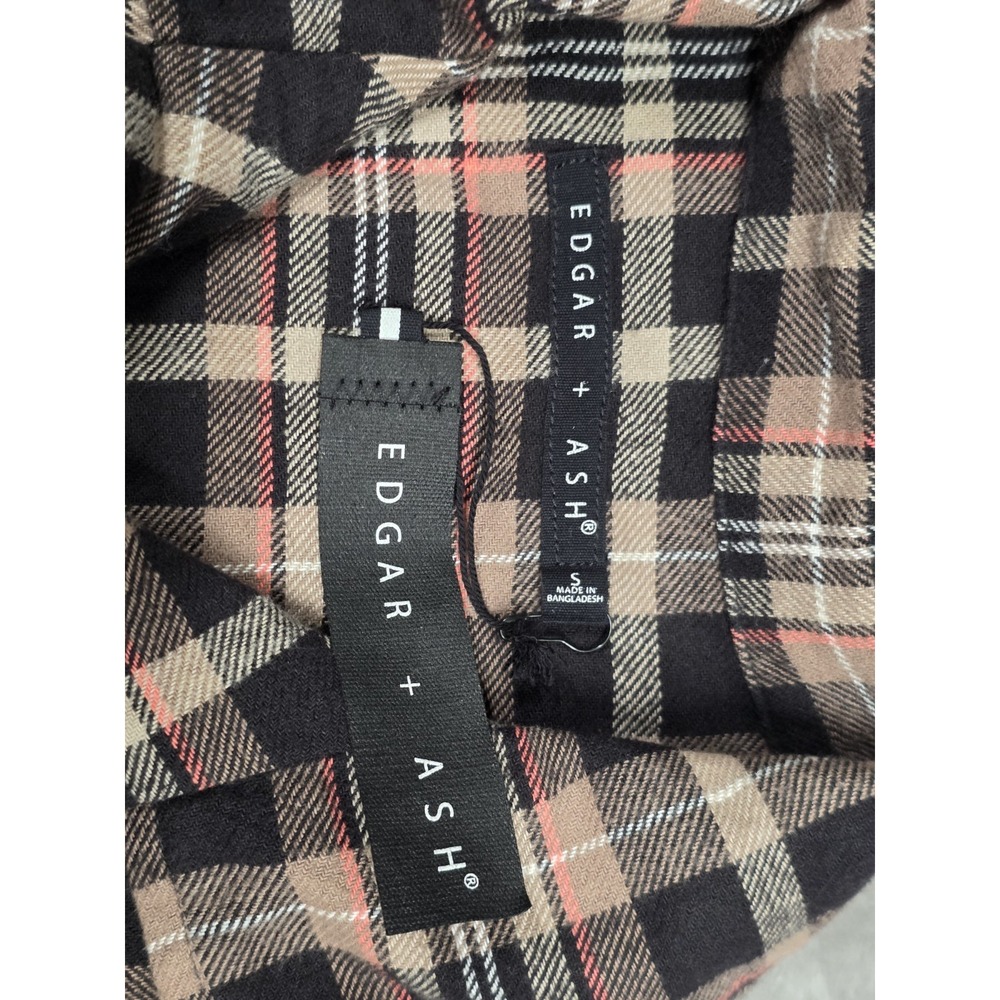 Edgar & Ash Button Up Shirt‎ Long Sleeve Men's Shirt Size Small Plaid - Picture 8 of 9